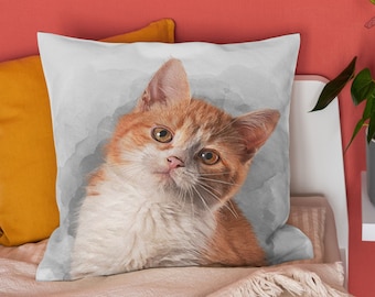 Custom Pet Pillow Cat Pillow Case Personalized Pet Gifts For Cat Lover Gifts For Her Father's Day Gift Throw Pillow Cat Memorial Gift