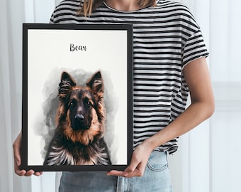 Personalized Gift Pet Portrait, Gift For Her, Pet Memorial Gift, Dog Memorial, Pet Loss, Dog Portrait, Dog Mom Gifts For Mom, Christmas Gift