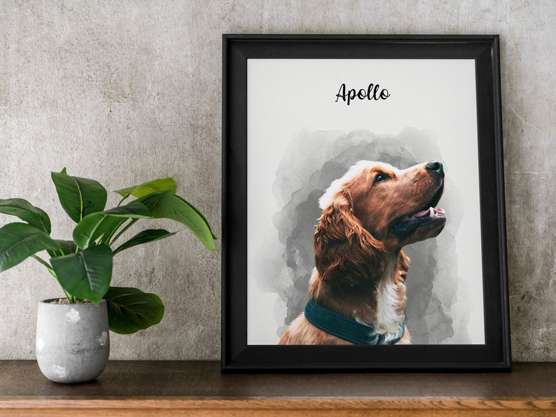 Watercolor Pet Portrait From Photo Custom Dog Portrait Personalized Dog Gift Pet Memorial Birthday Gift For Her Dog Mom Christmas Gift 