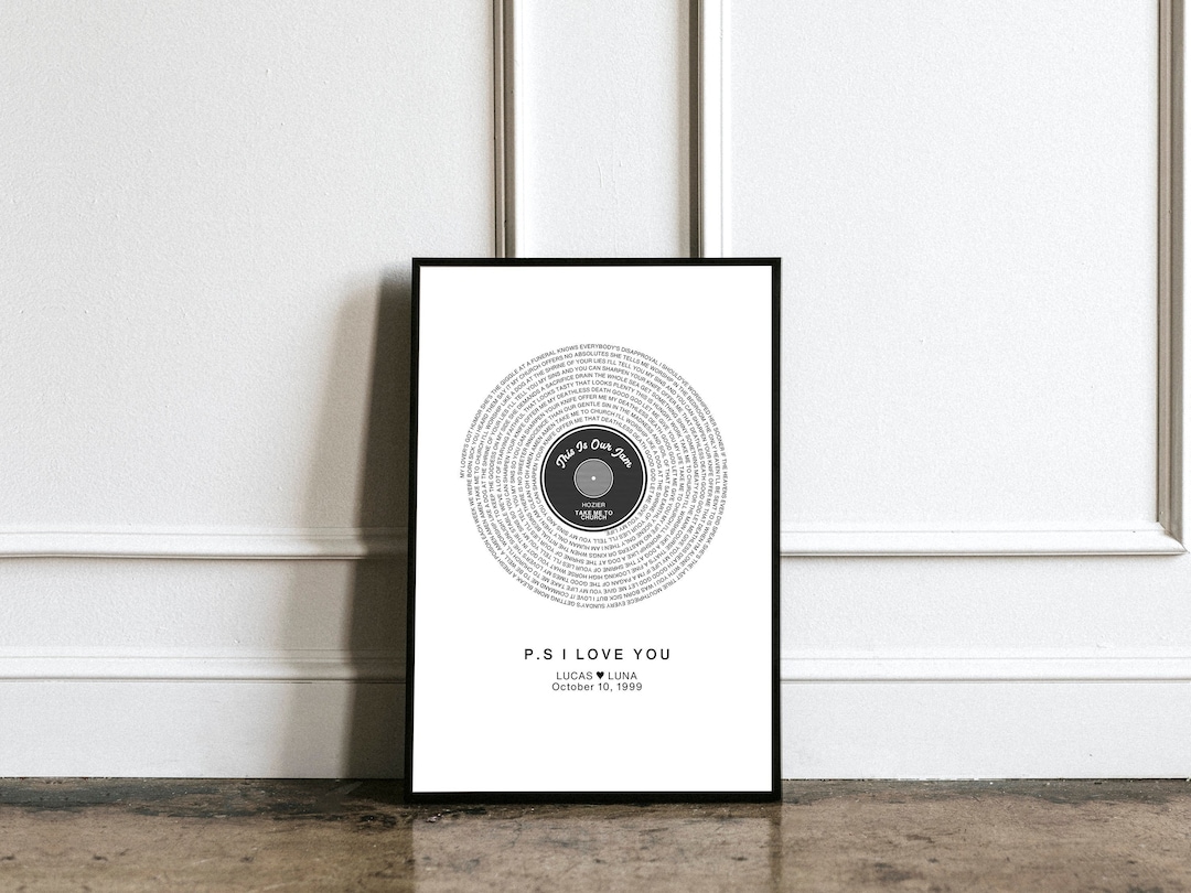 Custom Song Lyrics Print, First Dance, Personalized Gift for