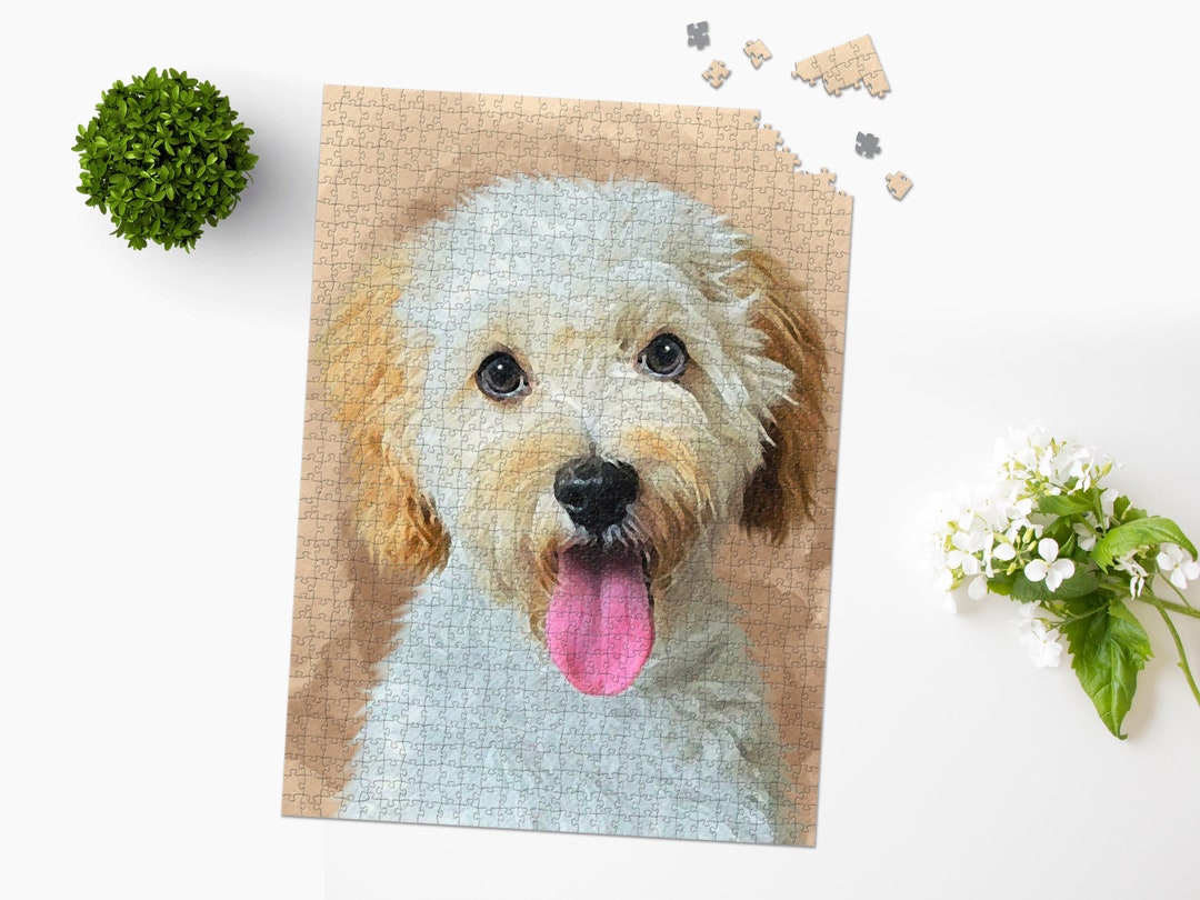 Custom Pet Portrait Puzzle From Photo Gift for Kids Dog Lover Gift Dog ...