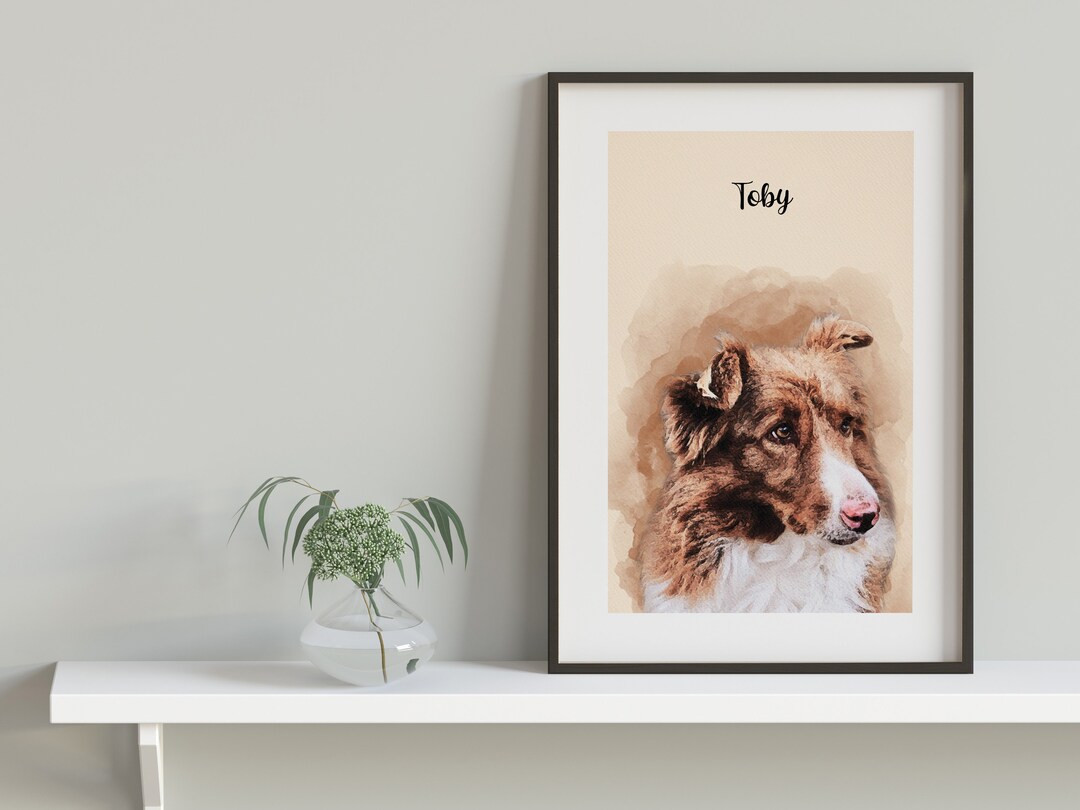Custom Pet Portrait Personalized Pet Gift Dog Memorial Gift for Her ...