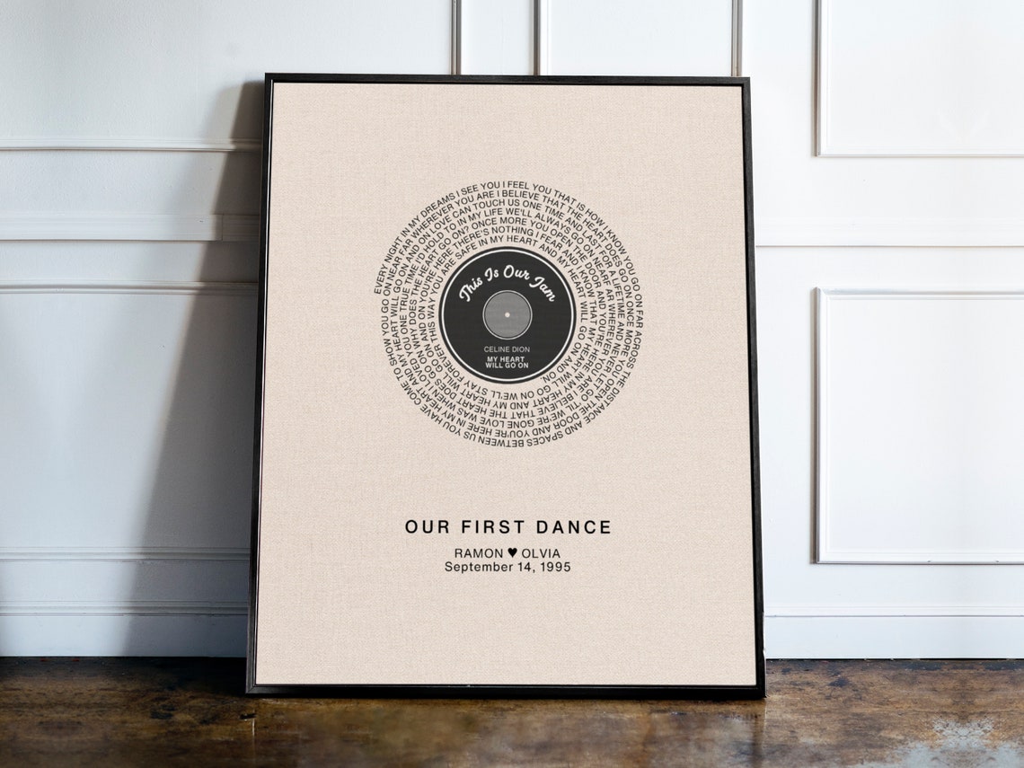 Custom Song Lyrics Wall Art Music Poster Personalized Wedding Etsy