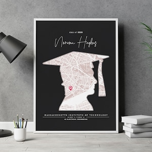 Impressão de mapa de formatura para ela, presente de formatura para ele, impressão de mapa universitário, impressão de mapa de faculdade, presente de formatura