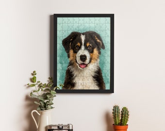 Personalized Pet Portrait Puzzle From Photo, Custom Jigsaw Puzzle, Personalized Family Gift, Dog Gift For Her, Christmas Gift For Dad