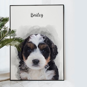 Personalized Pet Portrait, Gifts For Her/Women, Custom Dog Portrait, Christmas Gifts For Mom, Girlfriend Gift, Pet Memorial Gifts, Handmade