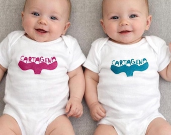 Linoprint Cartagena Whale Tail Baby Bodysuit – Eco Cotton Spain Souvenir