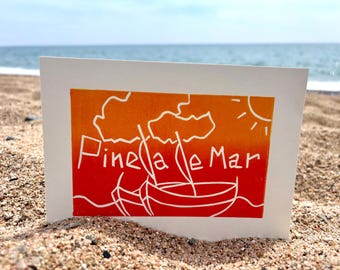 Pinosnede van Pineda de Mar: Handgemaakte wanddecoratie met een Spaans kustthema