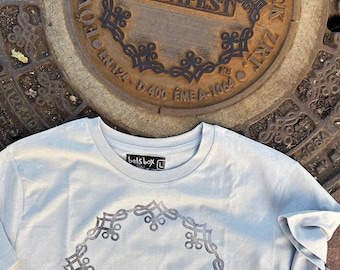 Budapest Manhole Cover Print T-shirt  – Street Art Tee – Travel Gift – One-of-a-kind Unisex