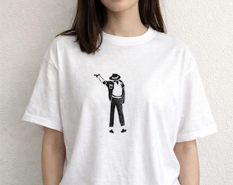 Handmade Linocut Print Dance Tee: Retro Pop Legend, Artistic Unisex T-Shirt