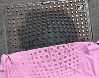Milan Manhole Cover Print T-Shirt, Italian Street Art Graphic Tee