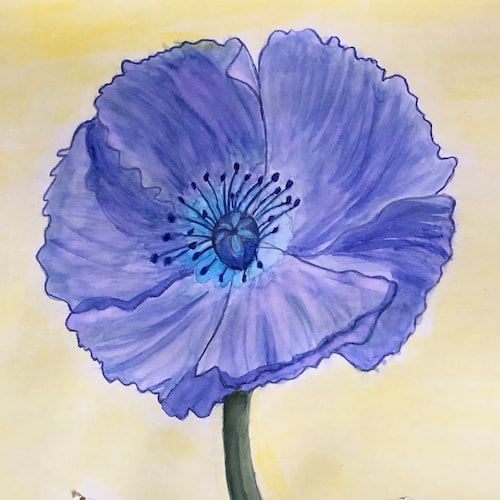 オリジナル抽象画：金、紫、青の縦線アート - Etsy 日本