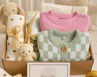 Baby Shower Gift Set | Cotton Bamboo Swaddles, Romper, Plush Toy