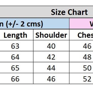 Op de afbeelding: Een maattabel voor kleding, met afmetingen in centimeters. De tabel is verdeeld in secties voor mannen en vrouwen, met borst-, lengte- en schouderafmetingen voor de maten small, medium, large en X-large.