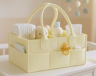 Cadeau kraamcadeau | Vilten luieropberger | Neutrale opbergmand voor baby's