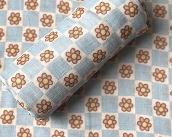 Blooming in Blue Baby Swaddle Blanket | Baby Shower Gift | Bamboo Cotton