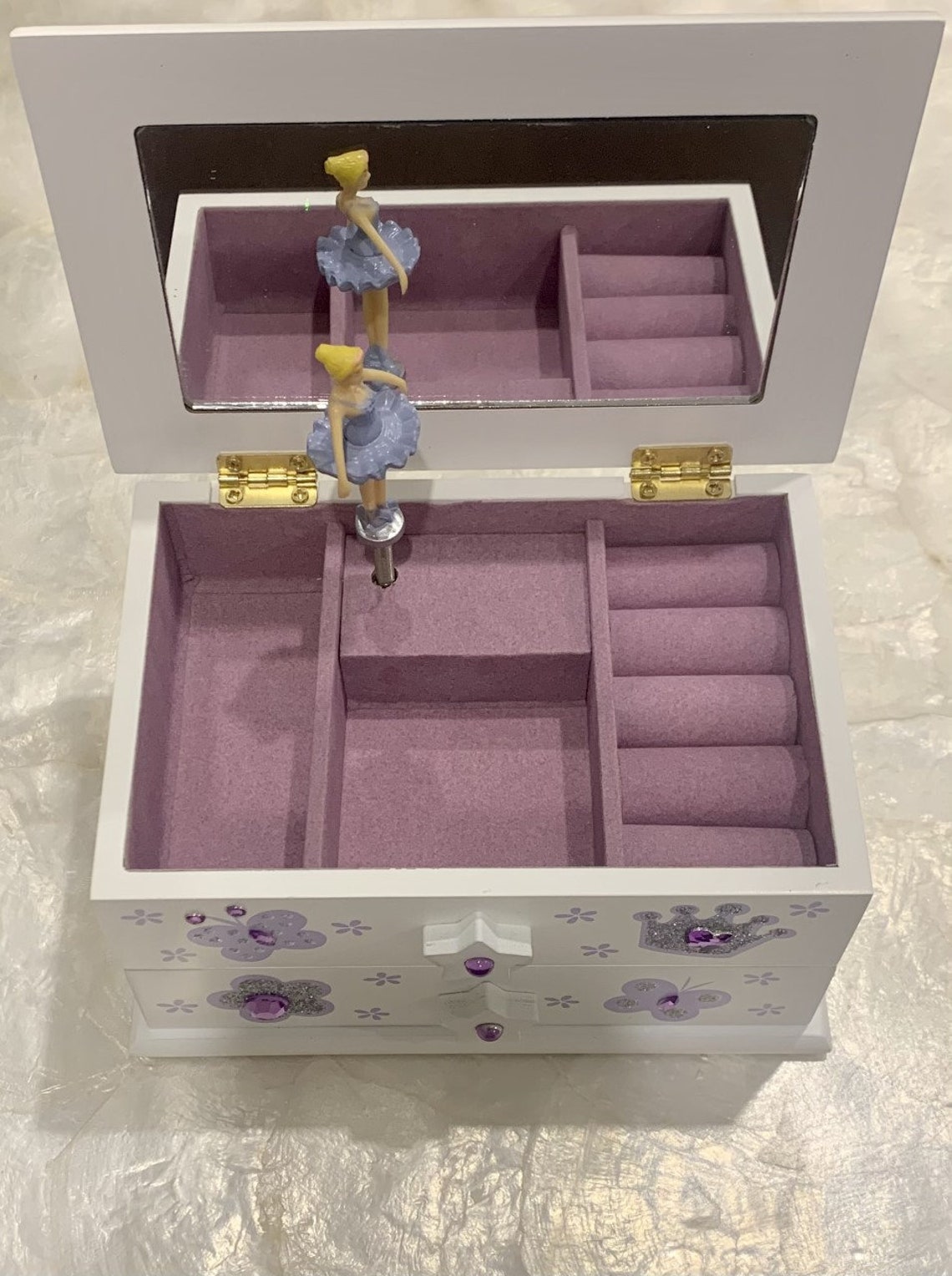 Personalised Musical Ballerina Jewellery Box with Lilac Decor Etsy