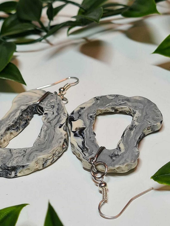 Wooden Style Resin Earrings Etsy UK