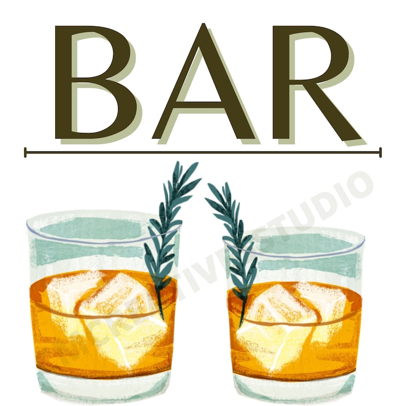 Bar Wall Art Printable Home Bar Art Digital Download Etsy