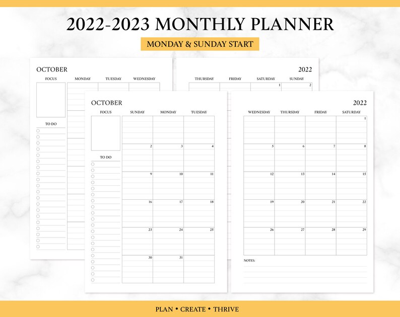 Printable 2023 Monthly Planner Inserts A5 for Ring Binders Etsy