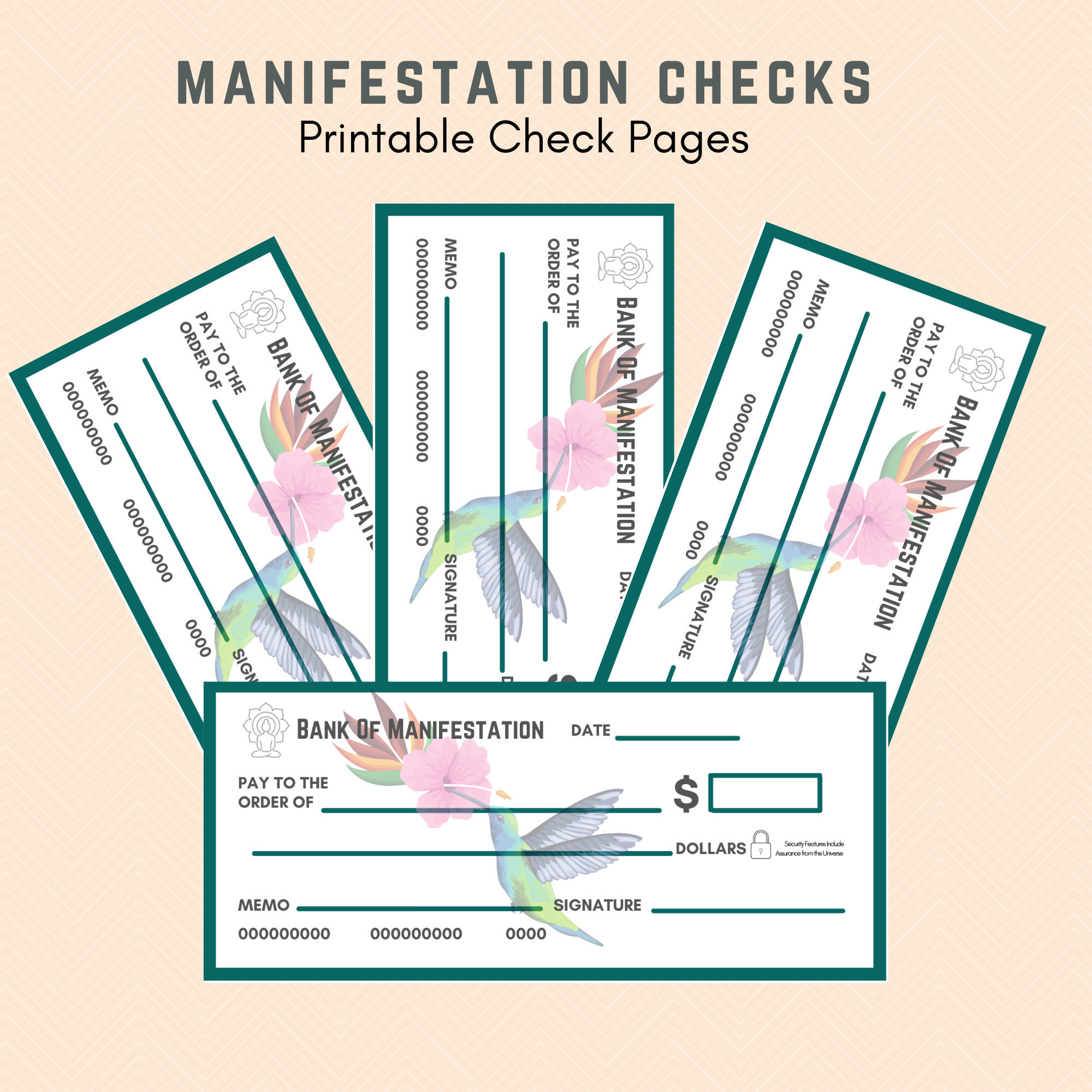 Hummingbird, Law of Attraction Checks, Law of Abundance Checks, Money ...