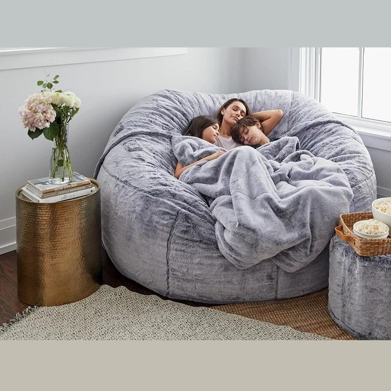 Sofa Sack Bean Bag Chair, Memory Foam Lounger with Microsuede Cover, Kids,  Adults, 7.5 ft, Charcoal - Walmart.com