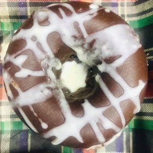 Keto Gourmet guilt-free, diabetic friendly, paleo, and gluten free Double Chocolate Brownie Cake Donuts. Sugar Free!