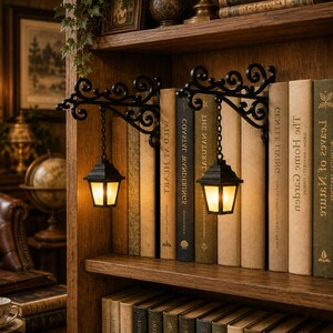 Custom Bookshelf Lamp with Personalized Sign, Hanging Library Light, Book Nook Decor, Reader Gift, Book Lover Shelf Decor