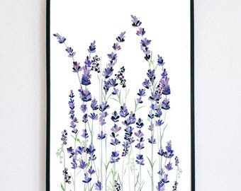 Colagem de flores de lavanda: decoração de parede botânica minimalista