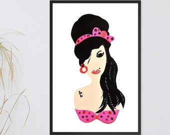Amy Winehouse Print, Music Wall Art from Handmade Collage Artwork, Amy Winehouse Pop Art Gift