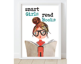 Woman Reading Art Print: Book Lover Gift, Book Club Collage