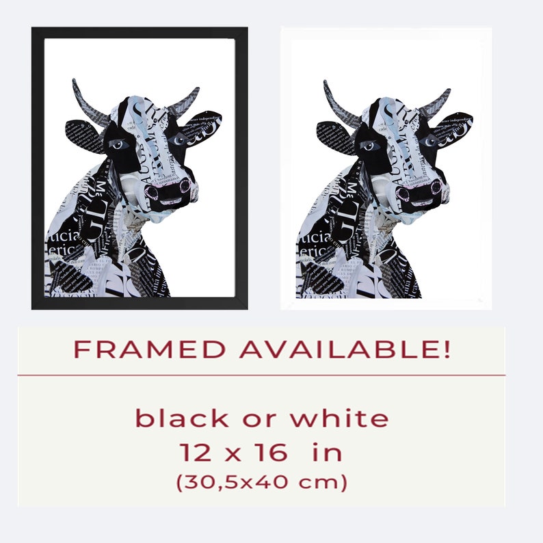 Cow Wall Art Print Collage Wall Art for Rustic Home Decor Etsy