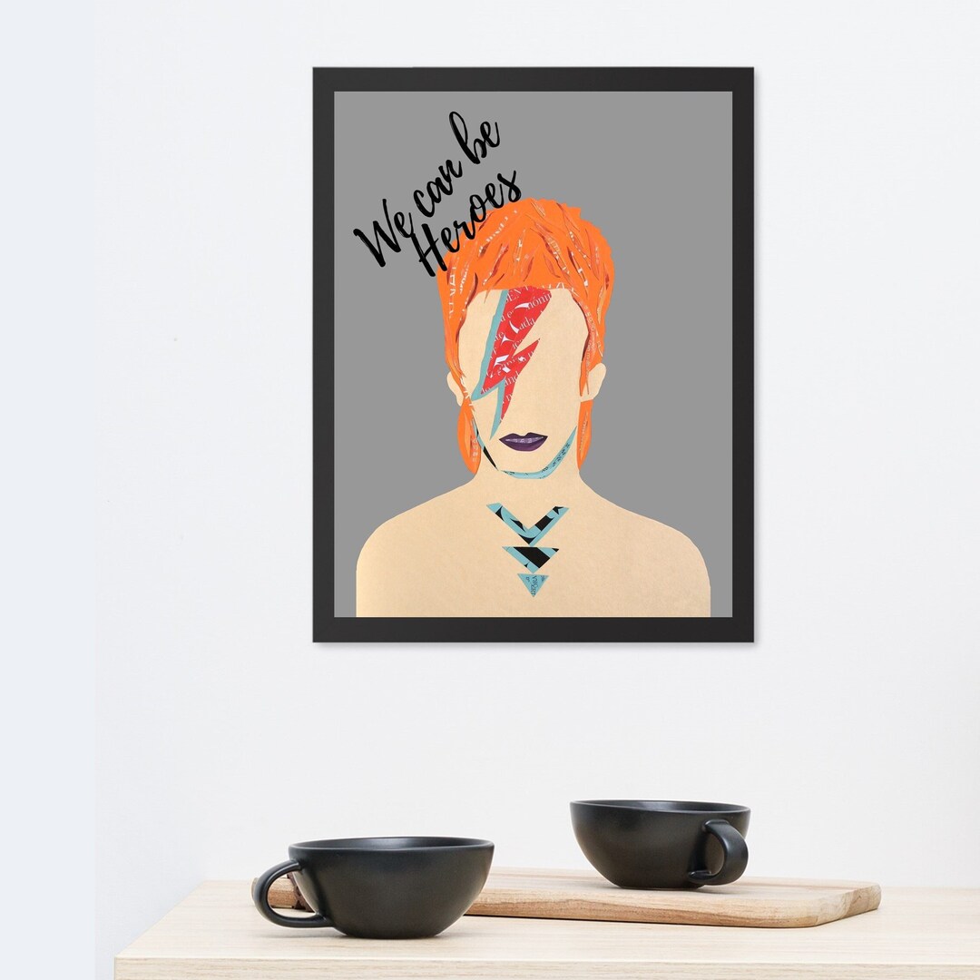 David Bowie Poster, Music Wall Art From Original Collage Artwork as ...