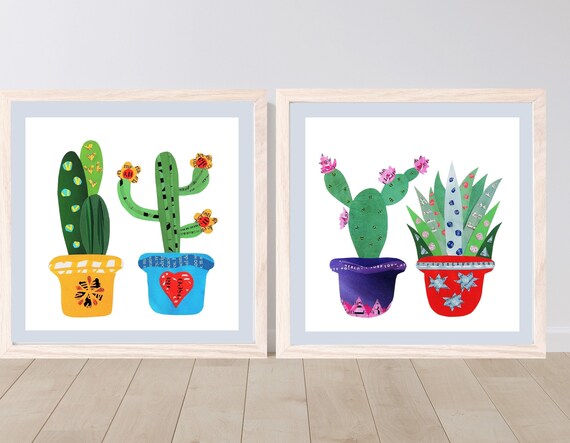 linolschnitt kaktus Kaktus 3 Art Print by Moving Clouds Art  Fy!