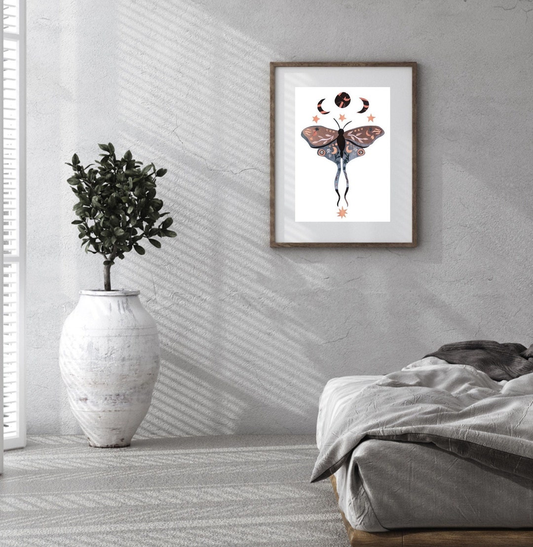 Luna Moth Art Print: Spiritual Moon & Butterfly Collage - Etsy