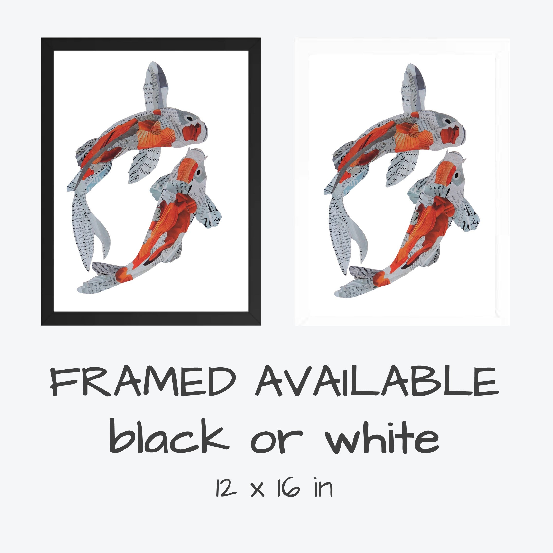 Good Luck Fish Art Koi Fish Print from Unique Collage Wall Etsy