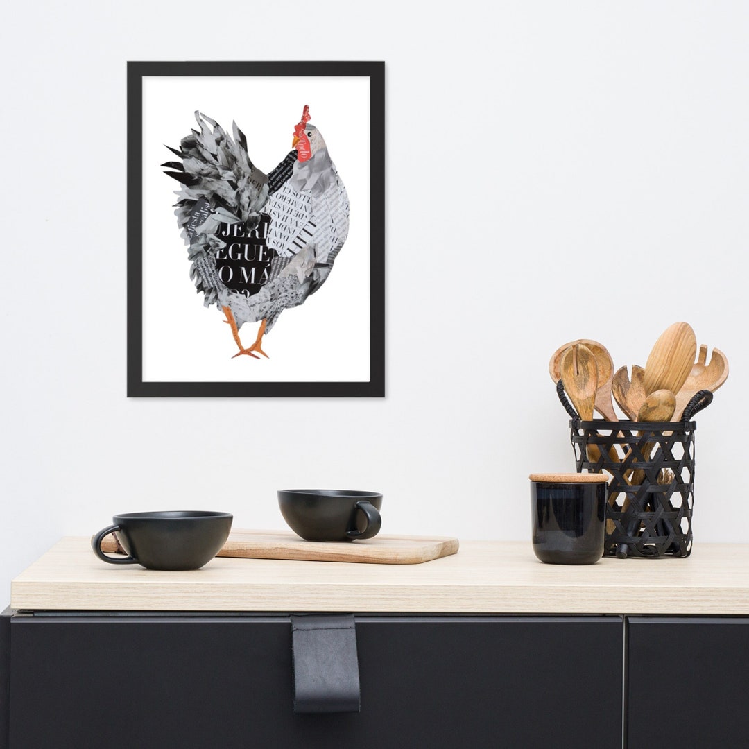 Modern Farmhouse Wall Decor From Chicken Collage Artwork Print, Rustic ...