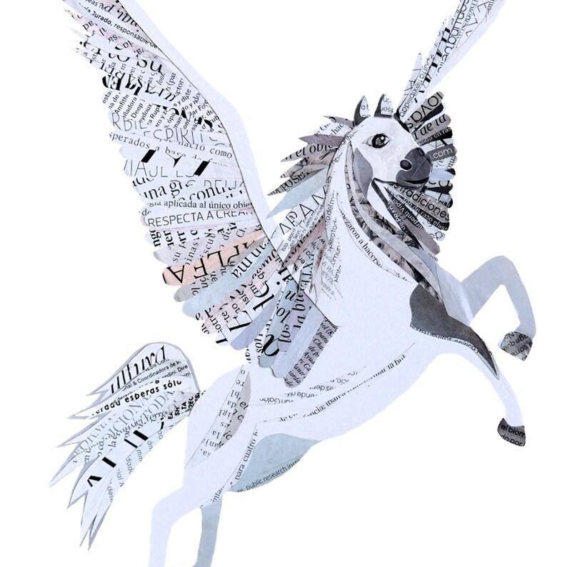 Pegasus Horse Decor, Mythical Creature Fantasy Art Print, Unique Greek ...