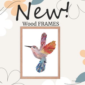 Hummingbird Collage Art Prints, Bright Wall Decor image 8