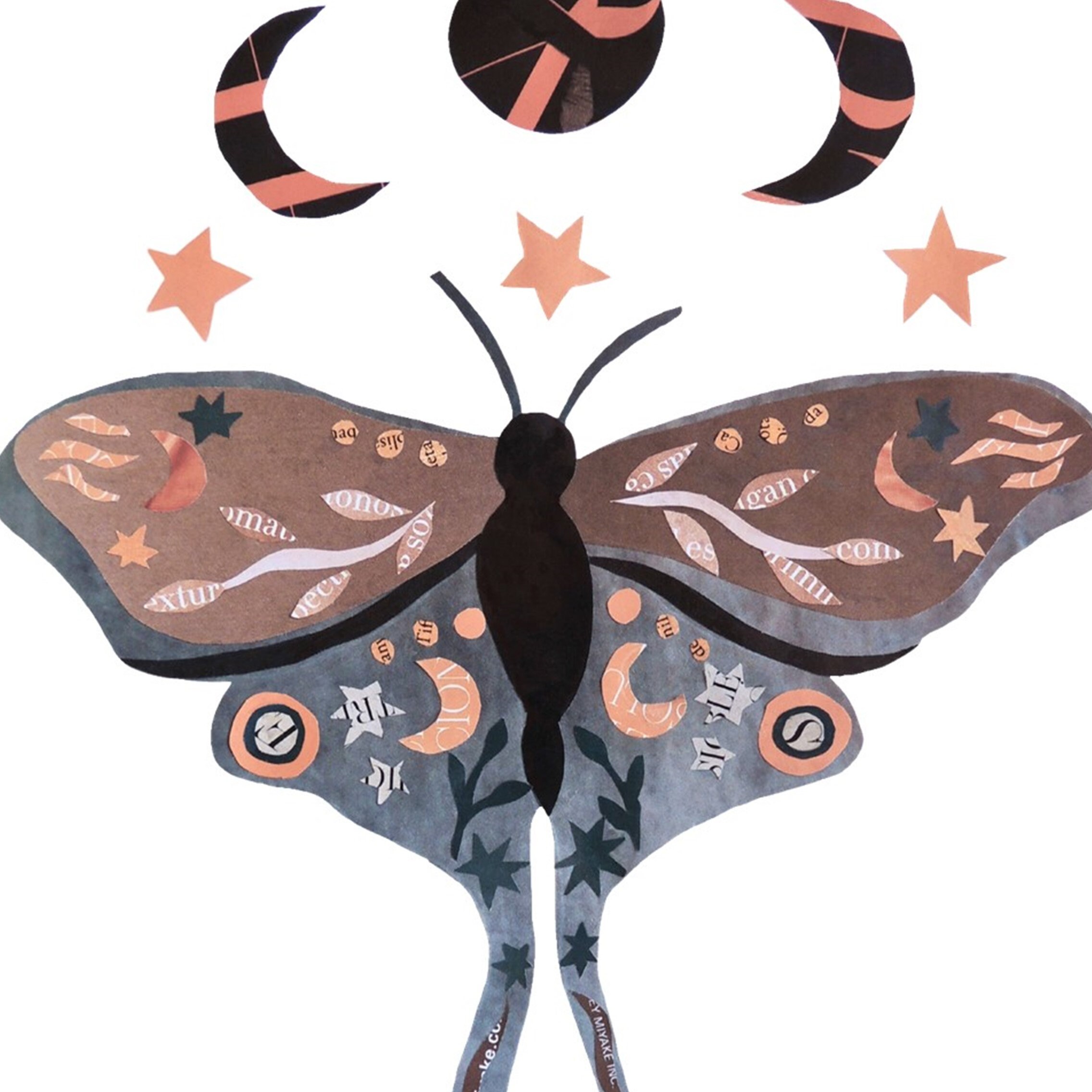 Luna Moth Art Print: Spiritual Moon & Butterfly Collage - Etsy