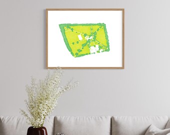I *New* I Hackney Downs Giclée Print | Hackney Downs Park Print | London Print | Map Print | City Prints | East London I Parkprintsshop