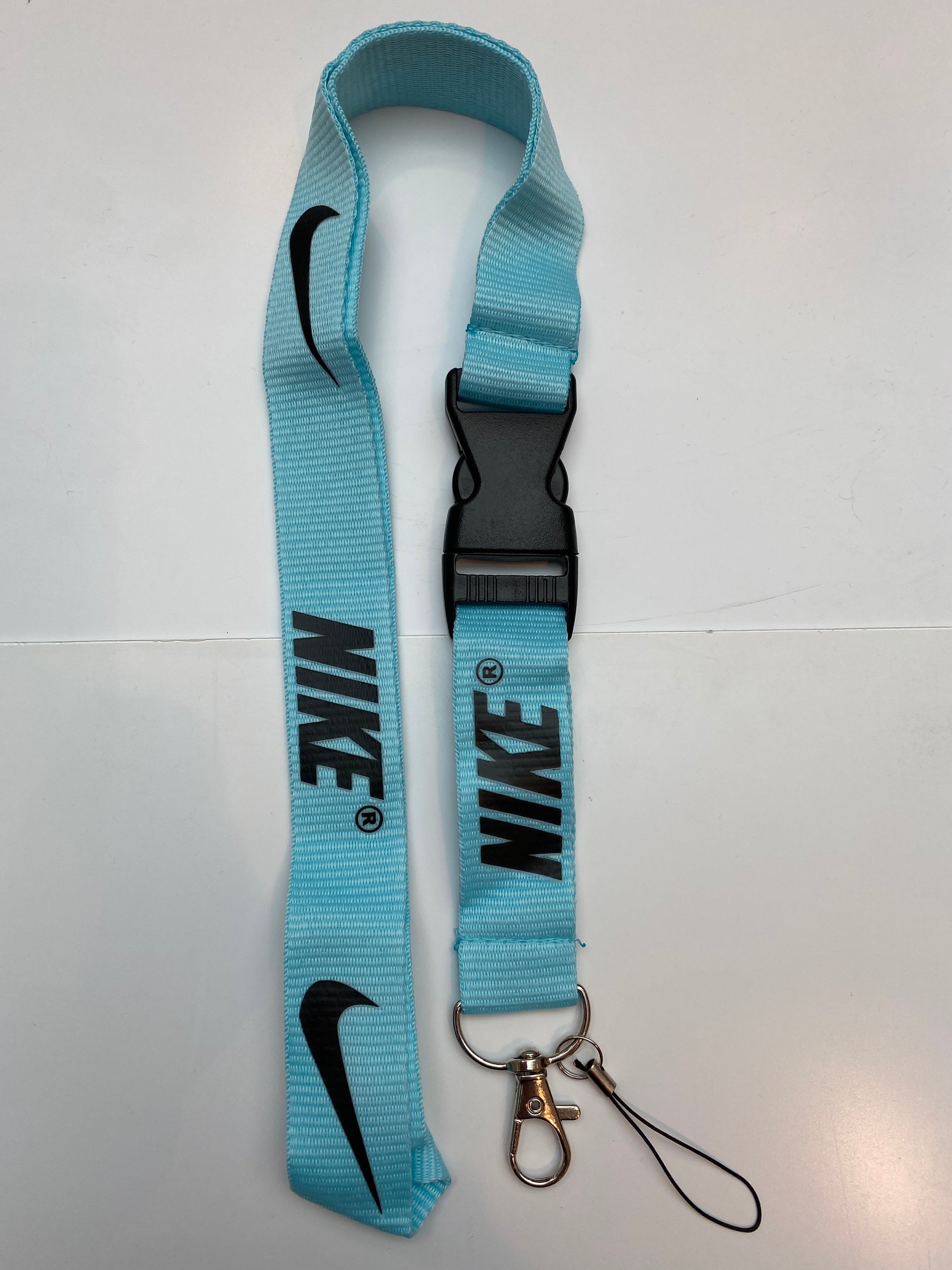 Nike Baby Blue / Black Lanyard Detachable Keychain Badge ID | Etsy