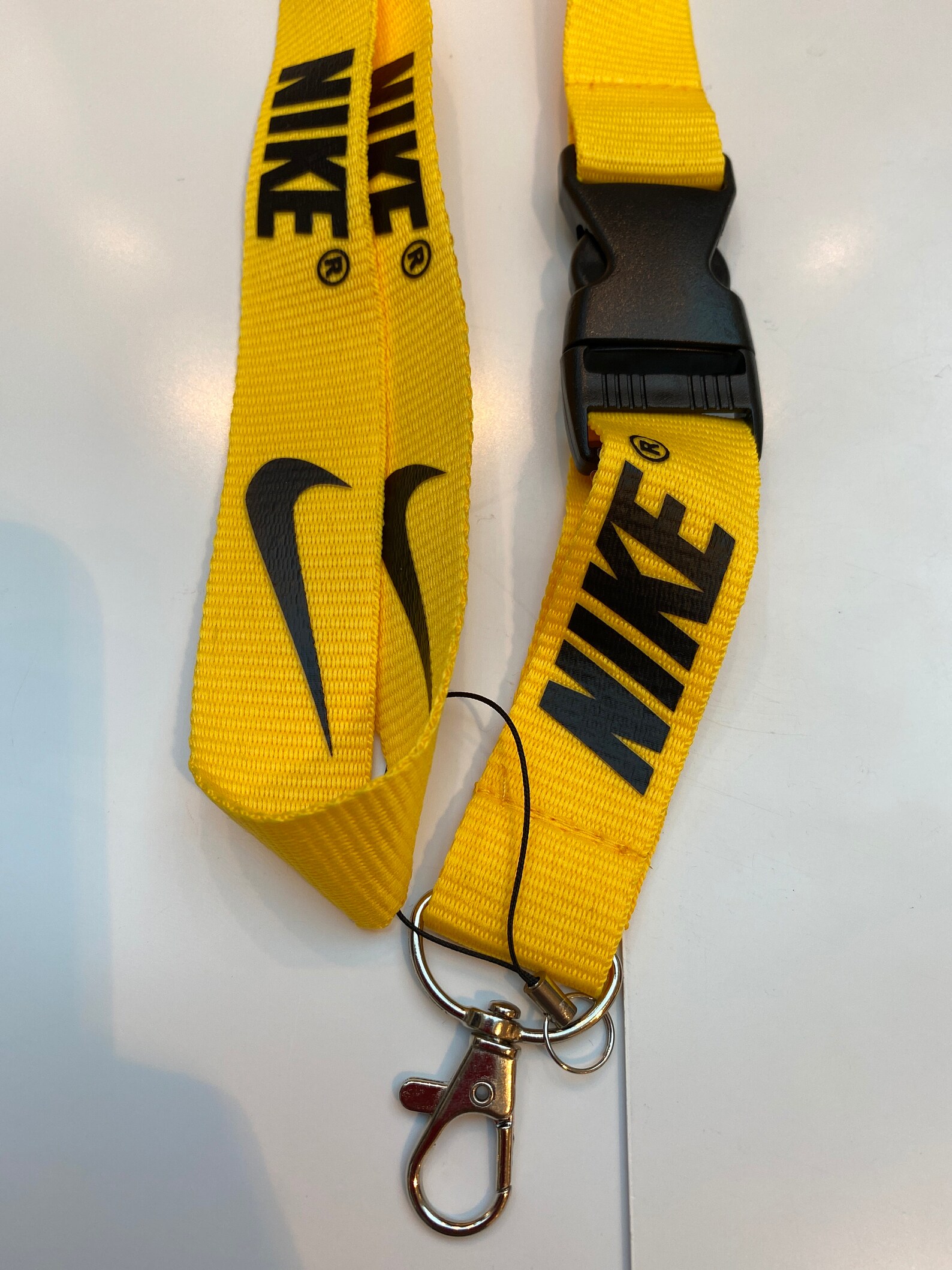 Nike Yellow Black Lanyard Detachable Keychain Badge ID Etsy