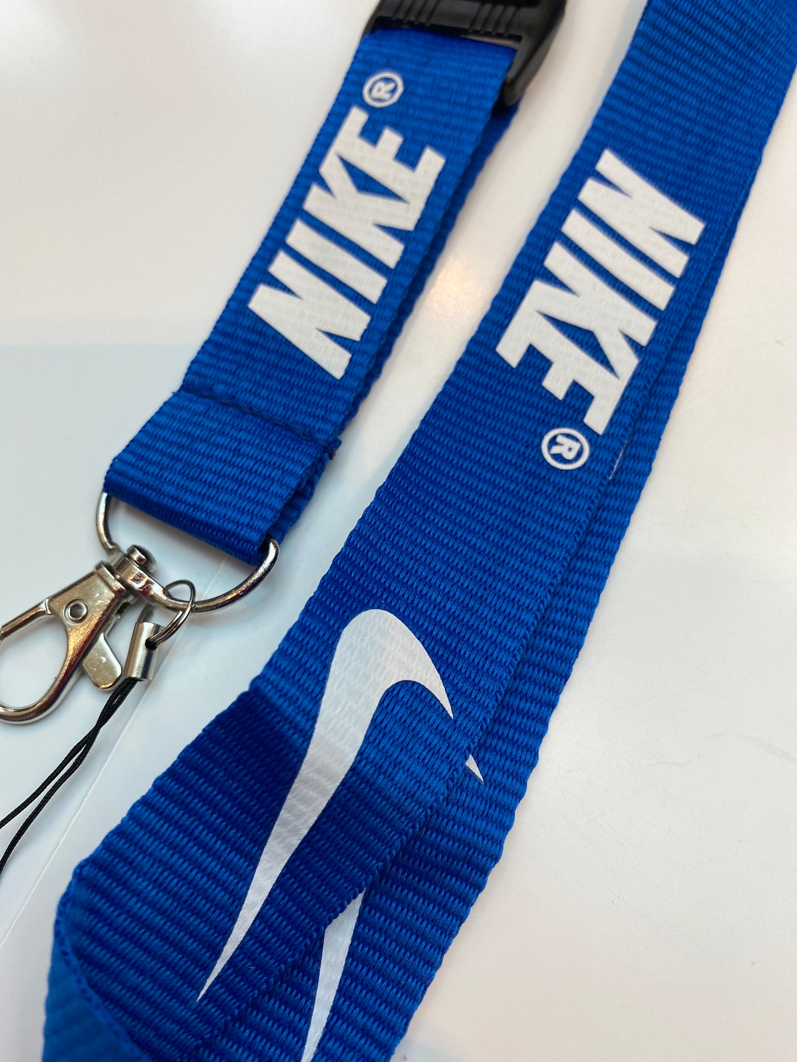 Nike Blue White Lanyard Detachable Keychain Badge ID Holder Etsy