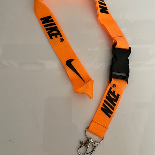 Nike Orangeblack Lanyard Detachable Keychain Badge ID Holder Etsy