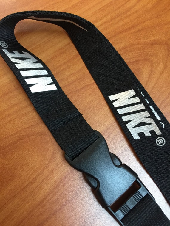 Nike Black-Silver Lanyard Detachable Keychain Badge ID Holder - España