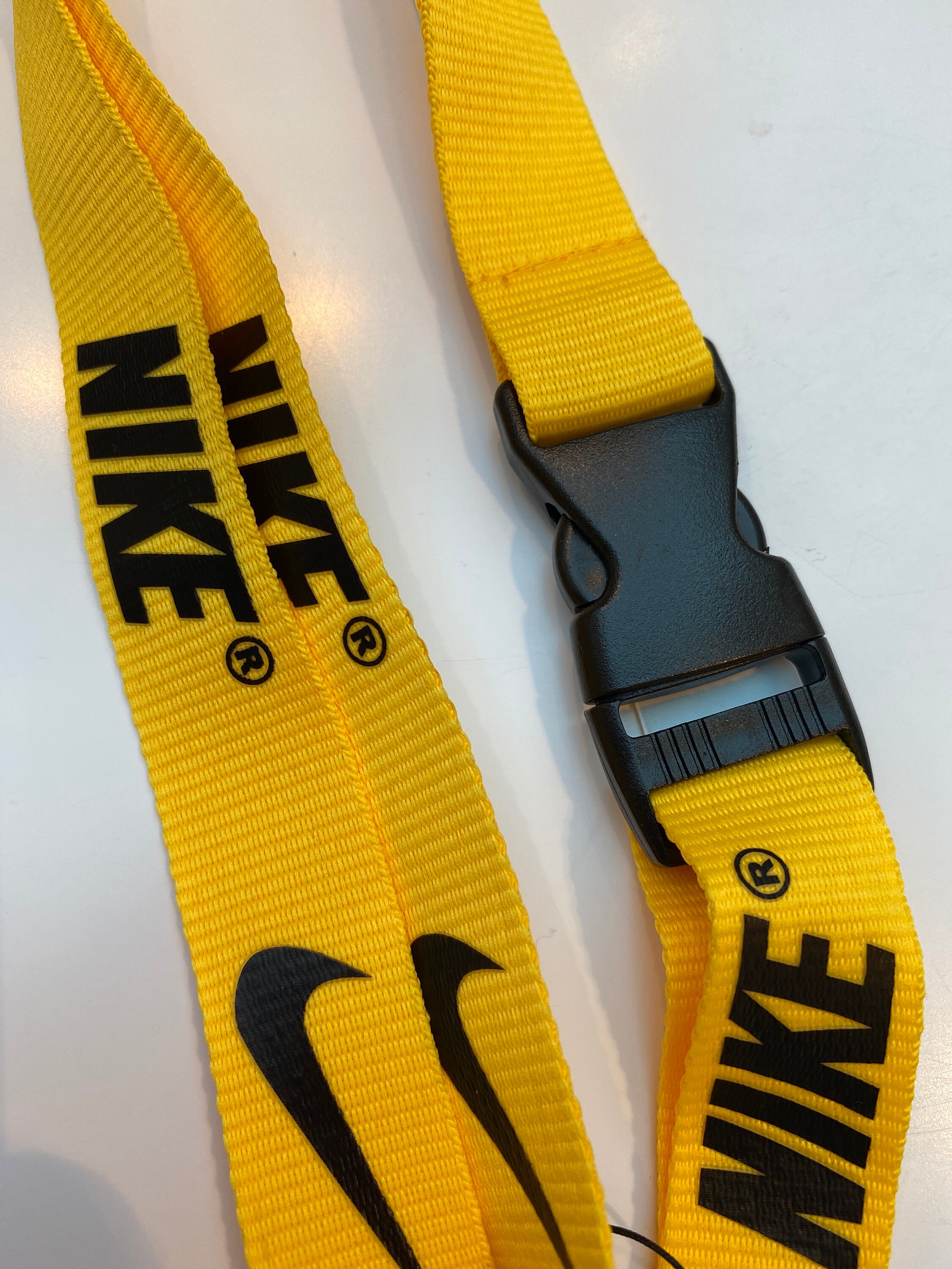 Nike Yellow Black Lanyard Detachable Keychain Badge ID Etsy