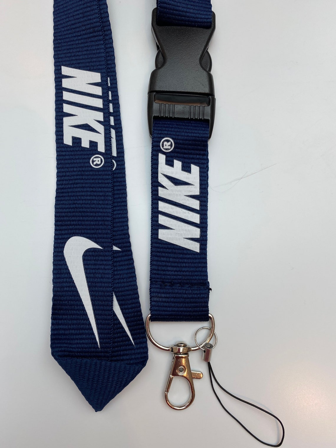 Nike Navy Blue Lanyard Detachable Keychain Badge ID Holder Etsy