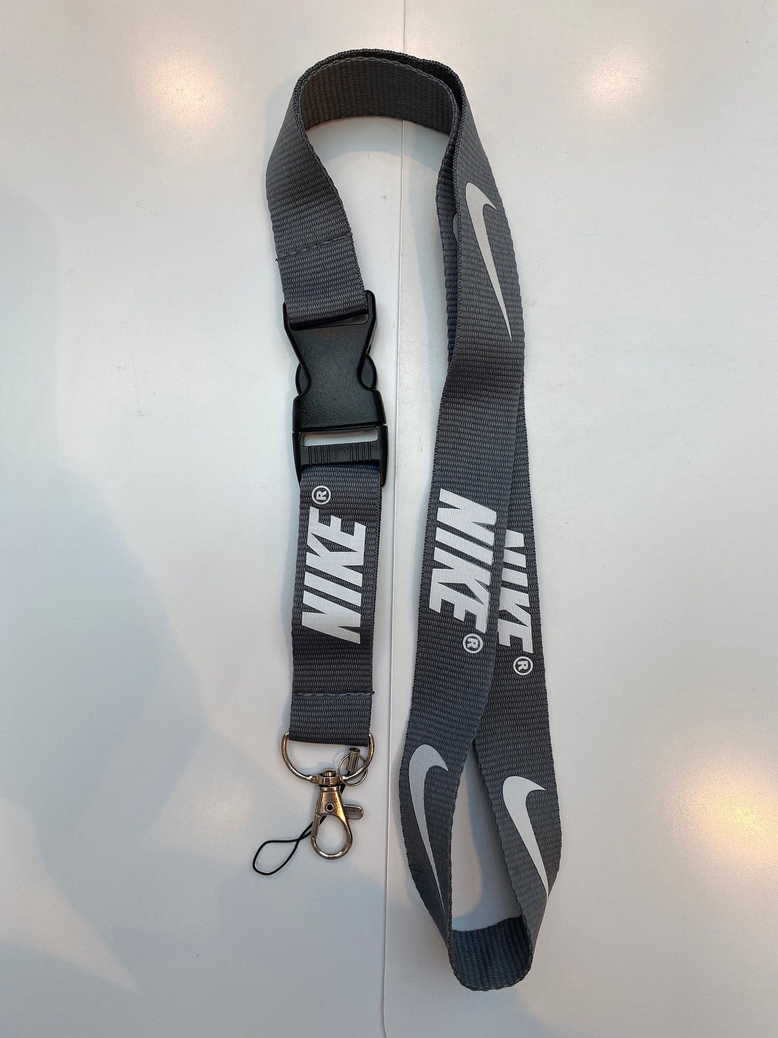 Nike Gray White Lanyard Detachable Keychain Badge ID Holder - Etsy