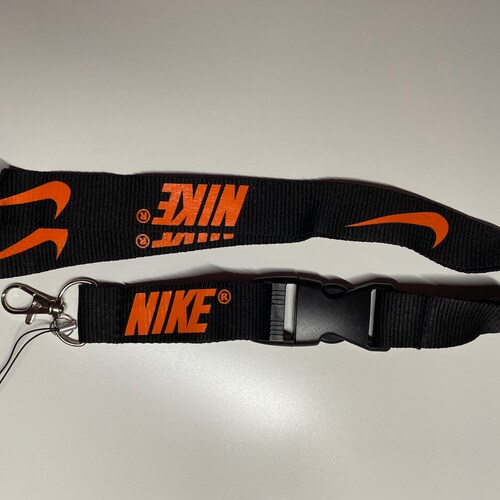 Nike Orangeblack Lanyard Detachable Keychain Badge ID Holder Etsy